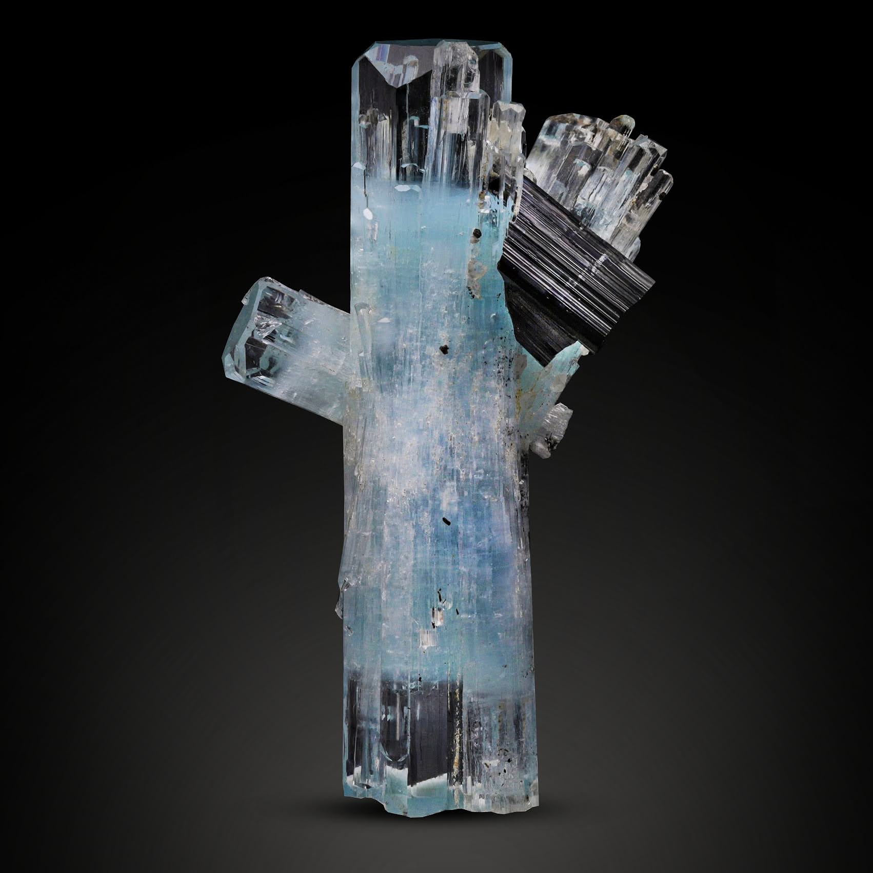72 gram tie of double terminated Aquamarine with Black Tourmaline From Pakistan