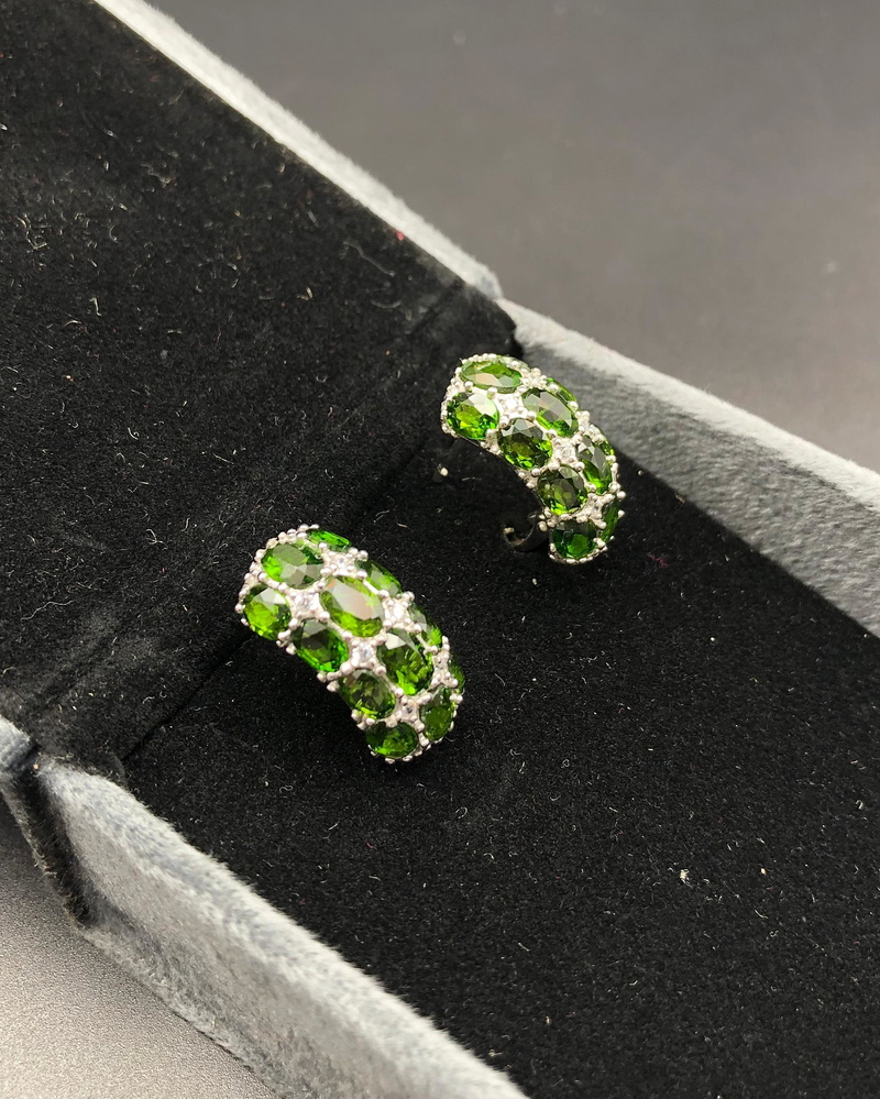 9 Gram Peridot Earrings Fixed into 925 Silver — view 2