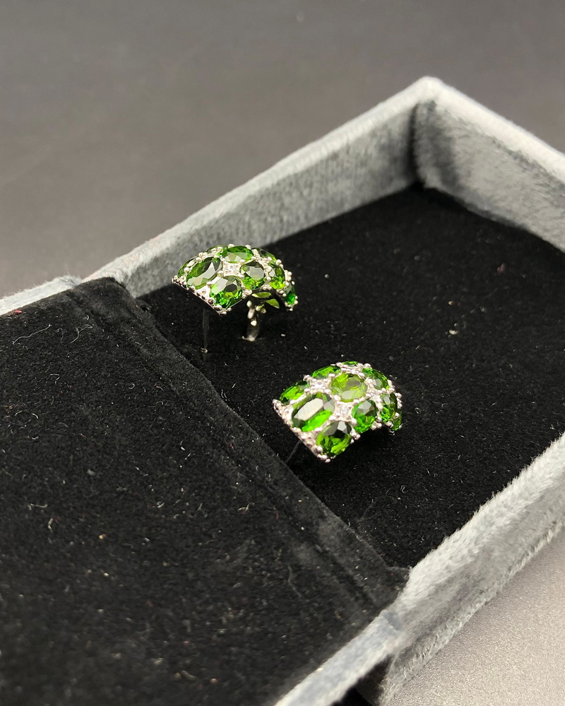 9 Gram Peridot Earrings Fixed into 925 Silver — view 4